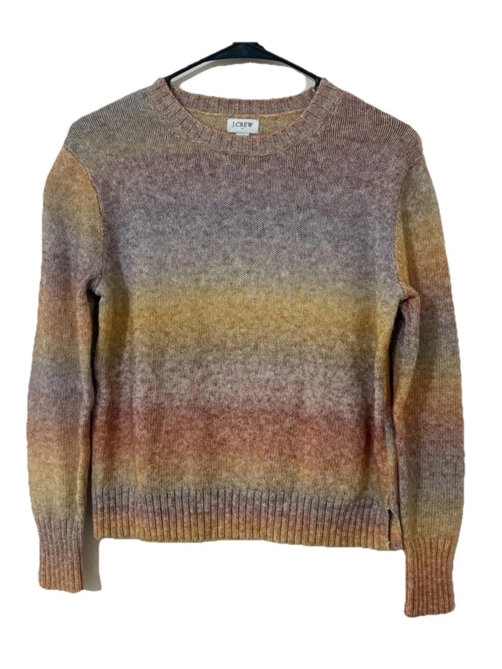 J.CREW Knit Pullover Sweater XS Multicolor Ombre Crew Neck Long Sleeve Women